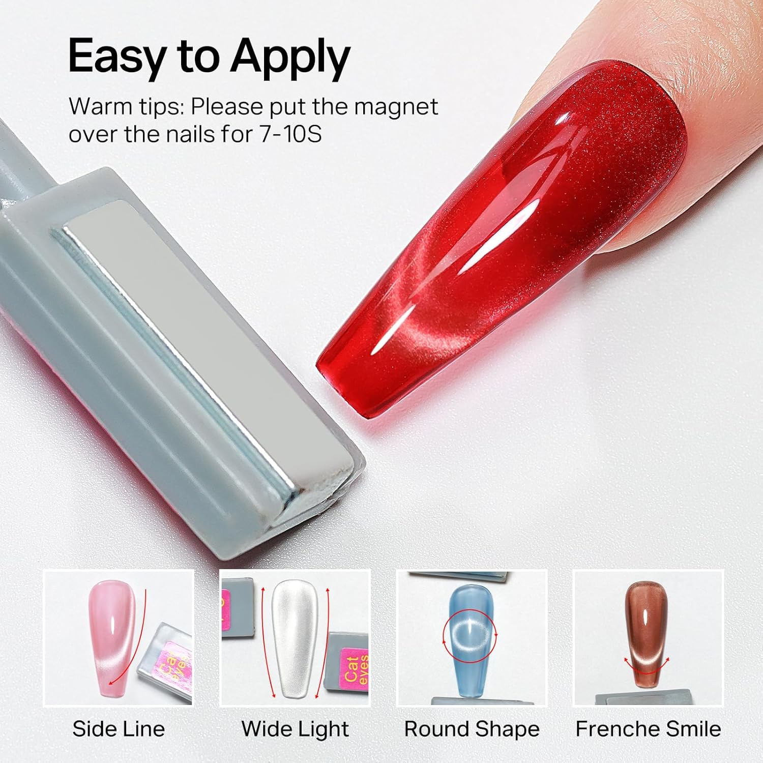 MIZHSE Cat Eye Gel Nail Polish 20 Colors, Ceramic Magnetic Gel Polish Set with Magnet Stick, Trendy Colors Cateye Effect Soak off Nail Art Salon Home DIY for Girls Women