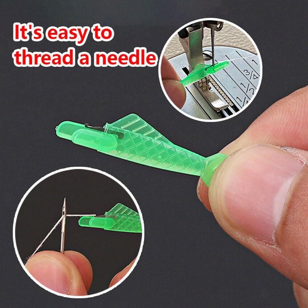 5X Green Sewing Machine Needle Threader Stitch Insertion Tool Automatic image number 4