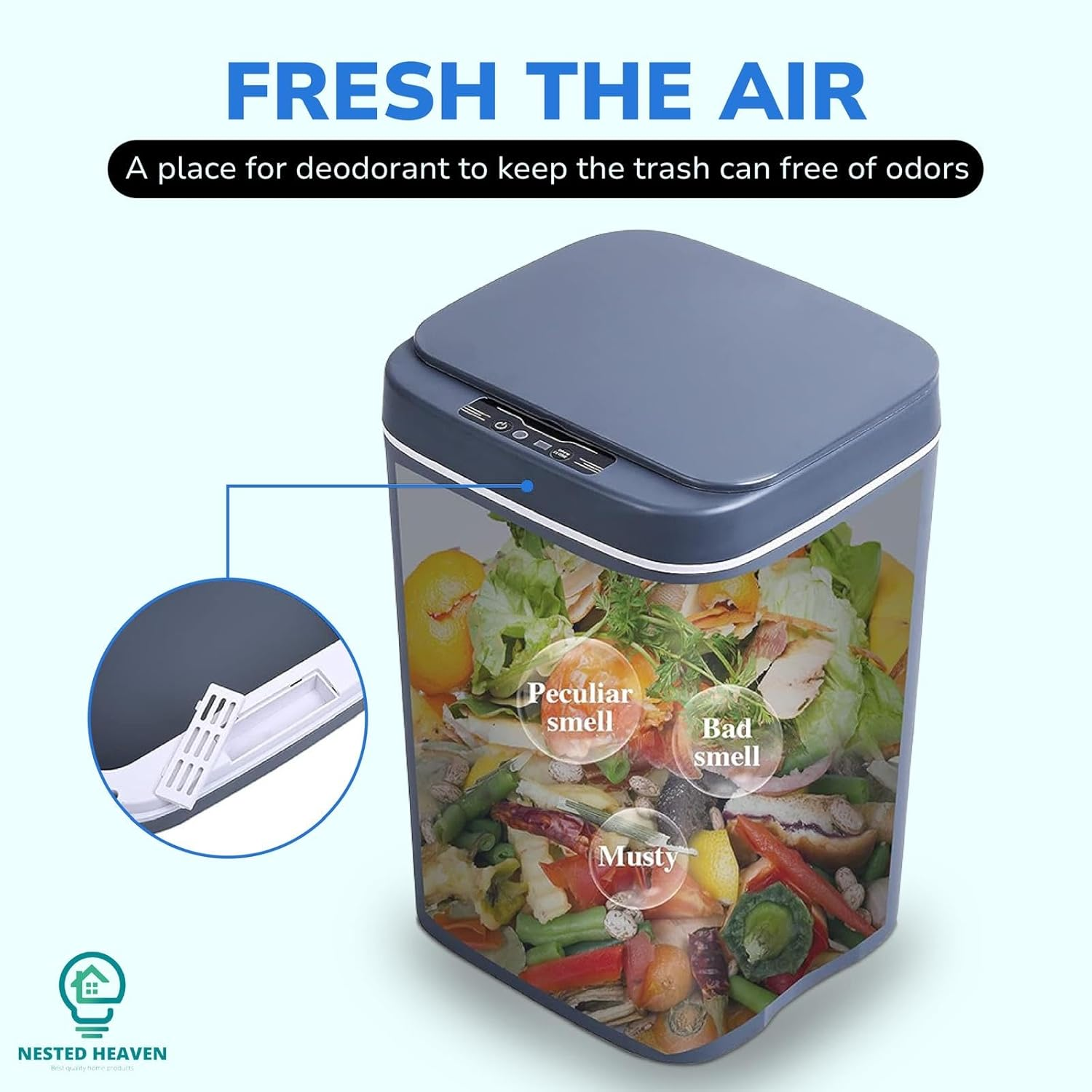 14L Battery Operated Trash Bins for Home and Office Can Be Charged