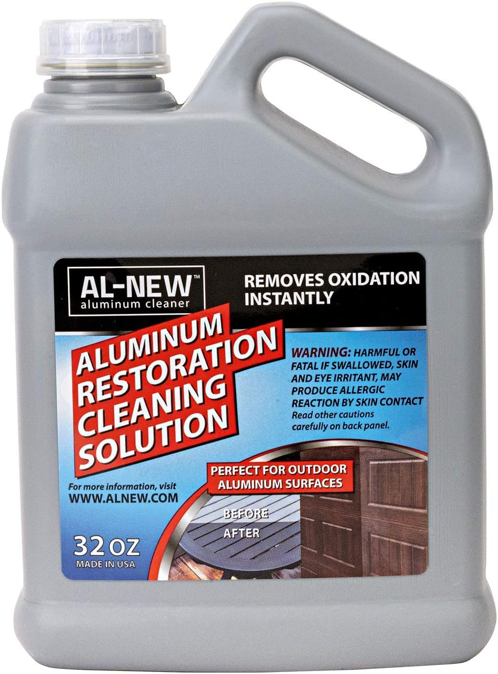 AL-NEW Aluminum Restoration Solution | Clean + Restore + Shine + Polish Garage Doors, Window Frames, Patio Furniture, and Stainless Steel (32 Oz.) image number 5