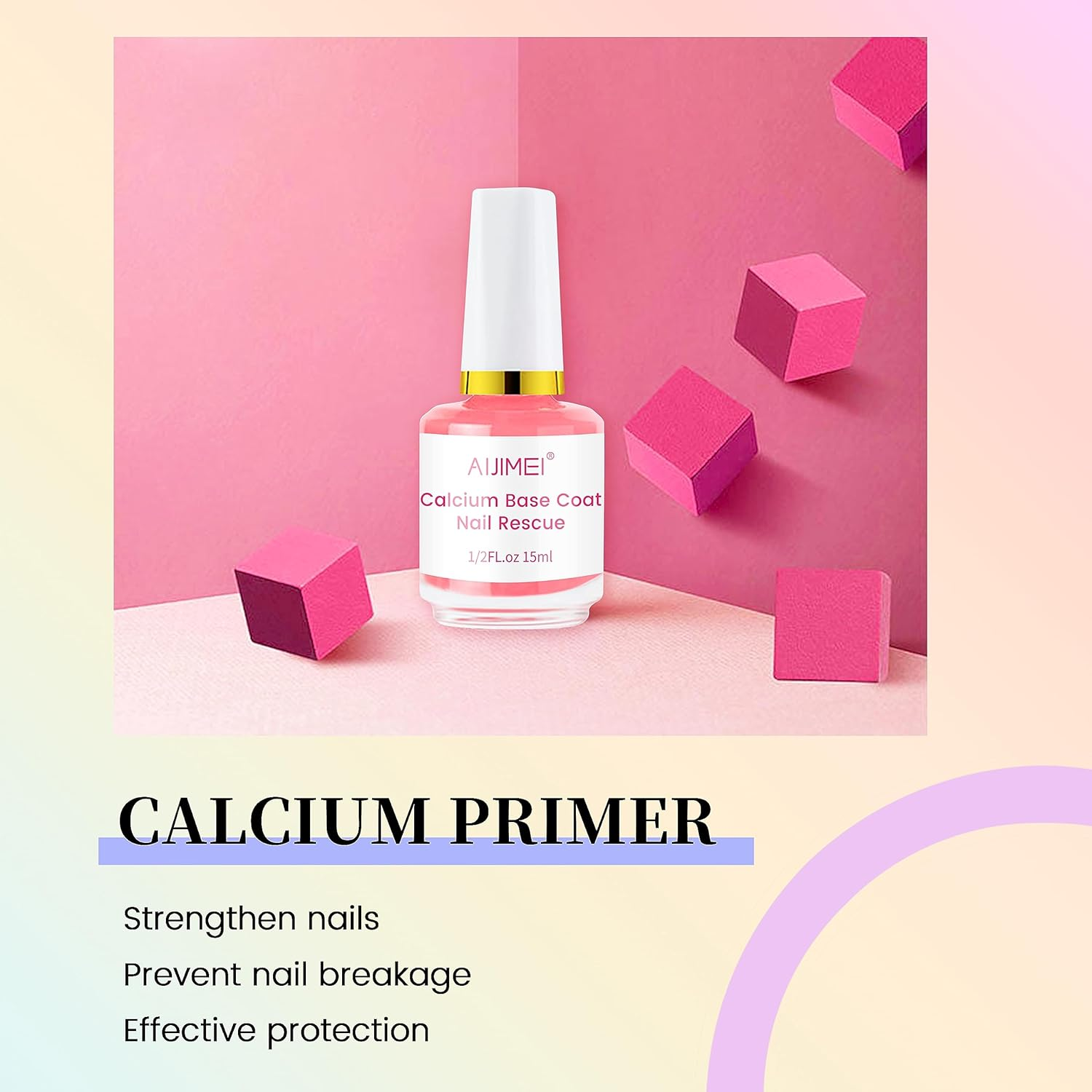 AIJIMEI 4In1 Professional Nail Kit Cuticle Remover Gel Cream Calcium Primer for Strengthening Nails Care with Nail Hardener Nail Strengthener & Cuticle Oil Pen image number 4