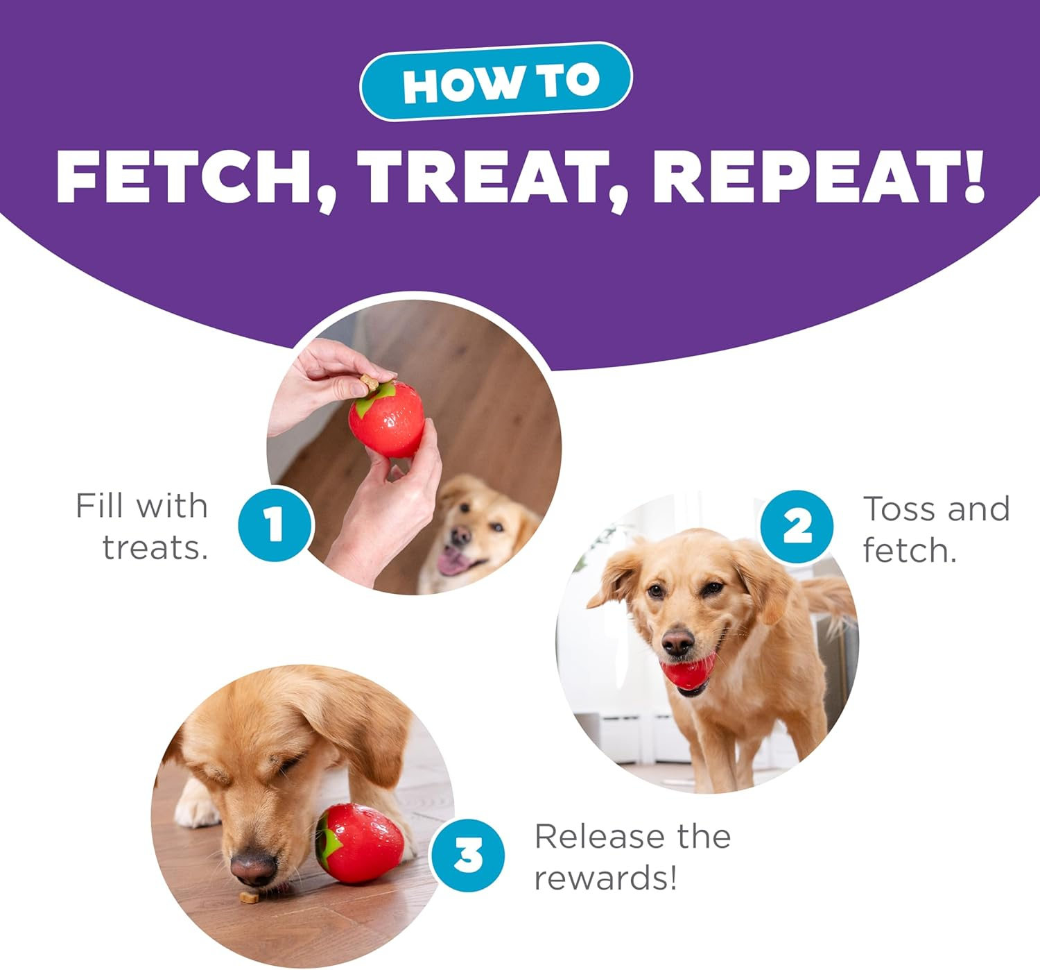 Planet Dog - Orbee-Tuff Strawberry - Foodies Chew Toy with Treat Spot for Retrieving and Training image number 5