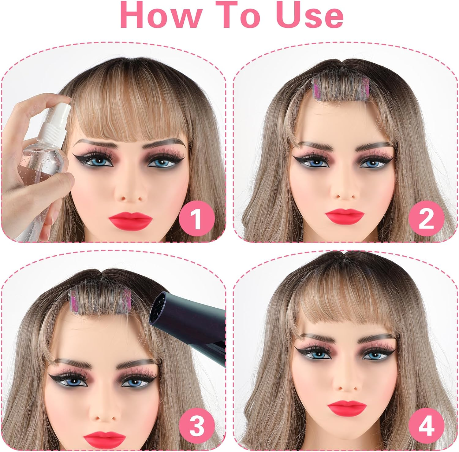 Sibba Pack of 18 Curlers Curls with 1 Comb, Adhesive Rollers, Self-Adhesive Hair Rollers, Curlers without Heat, Curlers, Velcro Rollers, Small Hair Rollers for Long, Medium, Short Hair (Pink, 20 Mm) image number 2