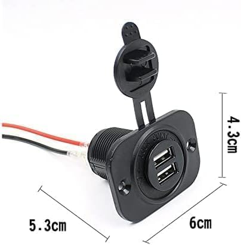 12V Car Socket USB Charger Socket Outlet for Car Installation Cigarette Lighter Waterproof image number 3