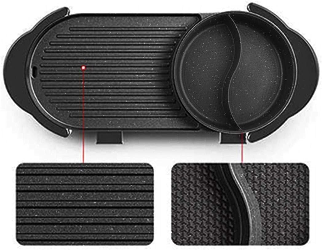 SOGA 2 in 1 Electric Non-Stick BBQ Teppanyaki Grill Plate Steamboat Hotpot 2-8 Person image number 5