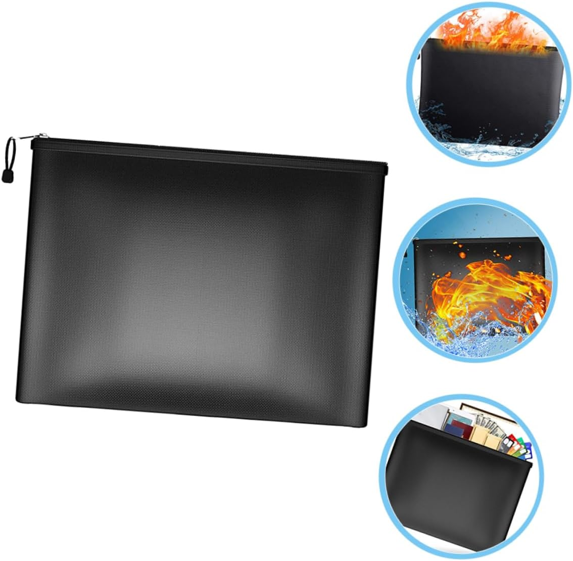 LOPUNER Fireproof Waterproof Document Storage Bag 29X20.5Cm with Zipper Secure Money Holder for Office and Home Important Paper Safe Organizer image number 2