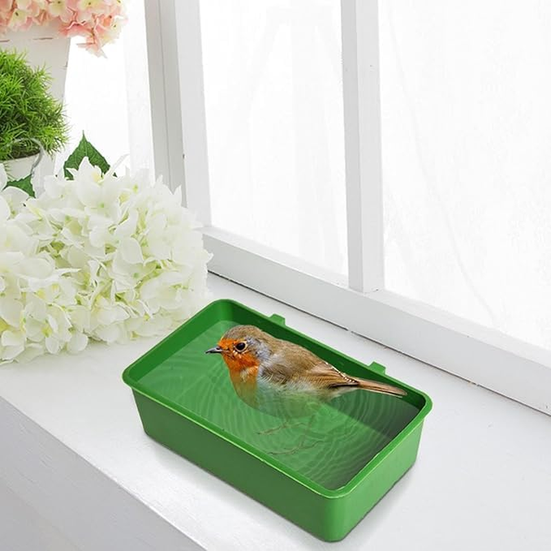 2 PCS Cage Bird Bathtub - ABS Bird Bathtub, Parrot Bathtub | Birdba Spot with 2 Side Hooks, Hanging Bird Bath Cube Bird Bathtub Multi-Purpose Parakeet Shower Box for Small and Medium Size