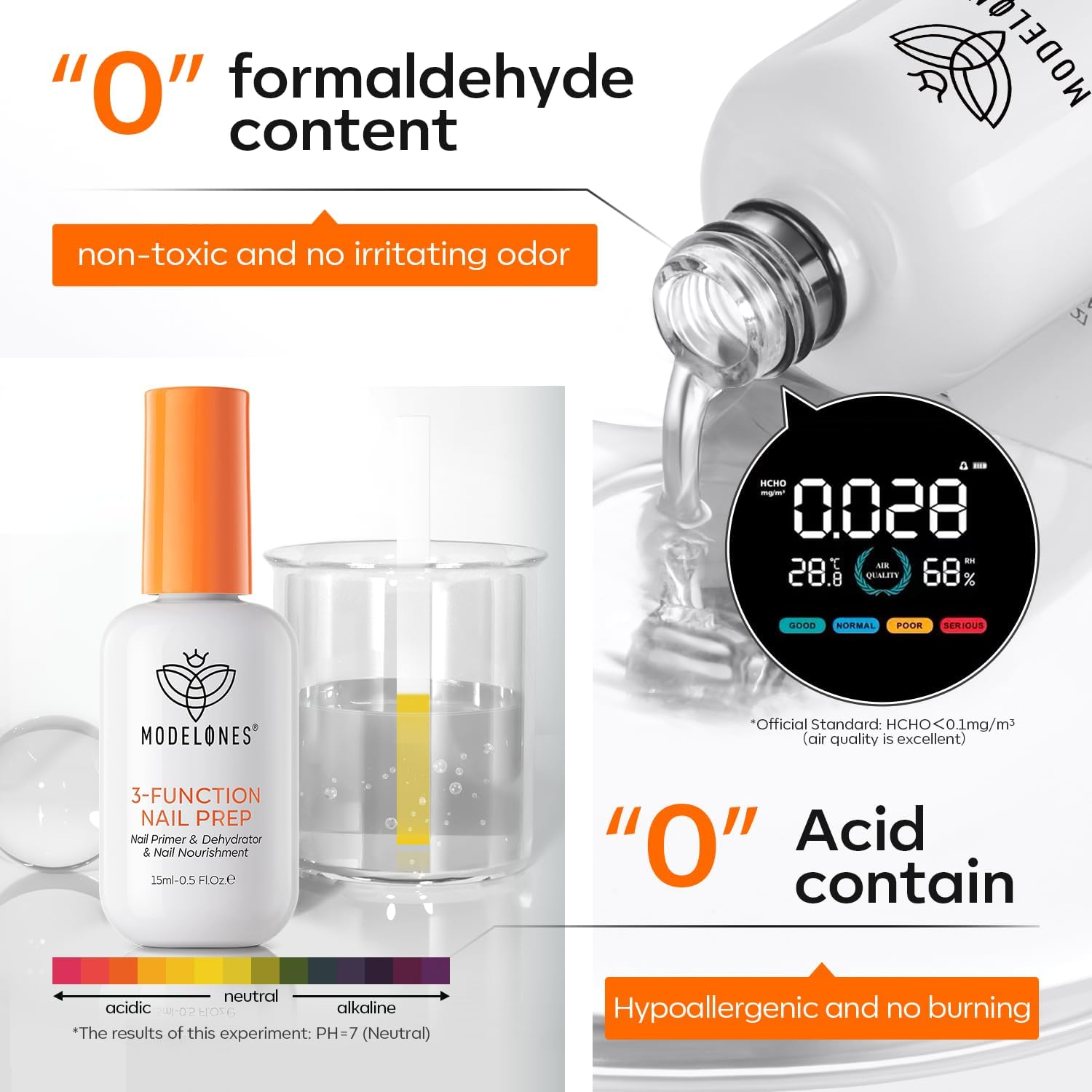 Modelones 1 Pc 3-In-One Nail Prep, 15 Ml Nail Dehydrator and Primer & Nail Nourishment, Hema-Free Nail Growth for Acrylic Nails and Gel Nail Polish image number 3