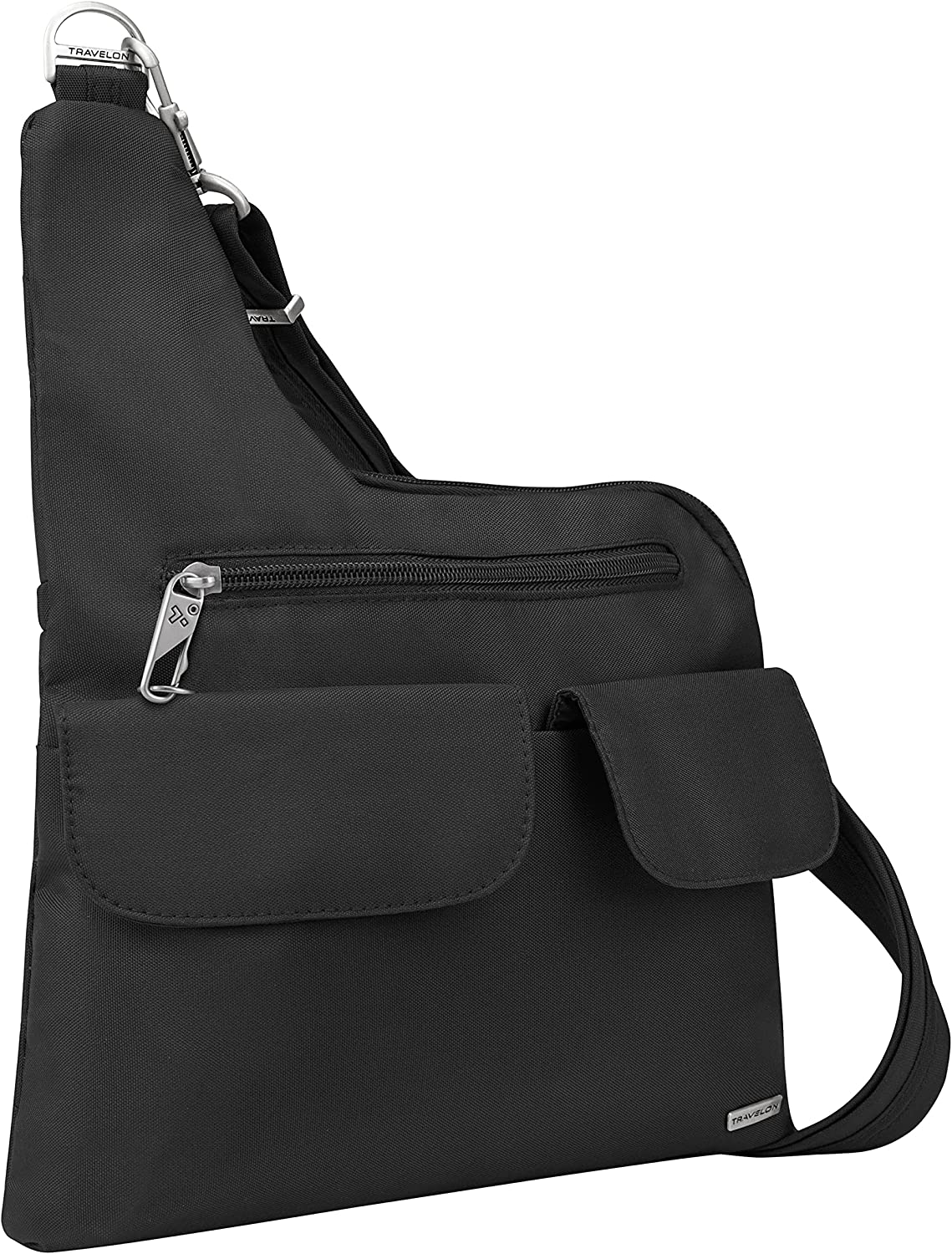 Travelon Anti-Theft Cross-Body Bag, Two Pocket, Black, One Size, Functional