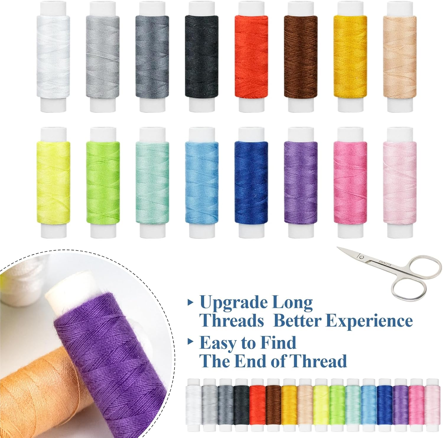 OKOMER Sewing Kit, Sewing Supplies, Sewing Kit for Adults, Needle and Thread Kit, Small Mini Sewing Kit, Travel, Basic,Beginner Sew Kit, Contains Sewing Needles, Needle Threaders, Sewing Thread Etc(M) image number 1