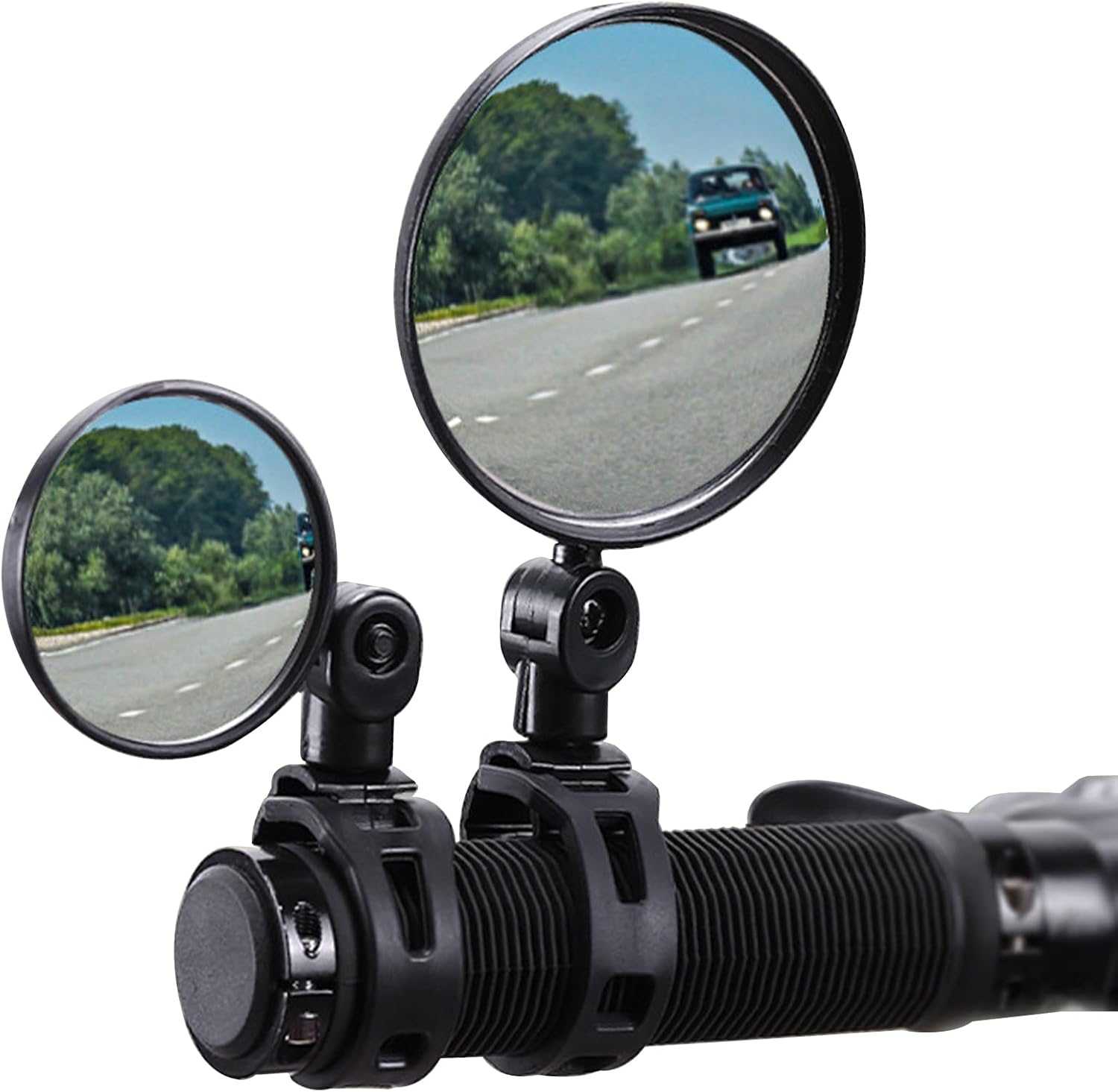 2 PCS Bicycle Mirrors for Handlebars, 360&deg; Rotatable Handlebar Rearview for Mountain Road Bike, Bike Rear View Mirror, Adjustable Bicycle Rear View Safety Mirror, Shockproof Wide Angle Convex Mirror image number 2