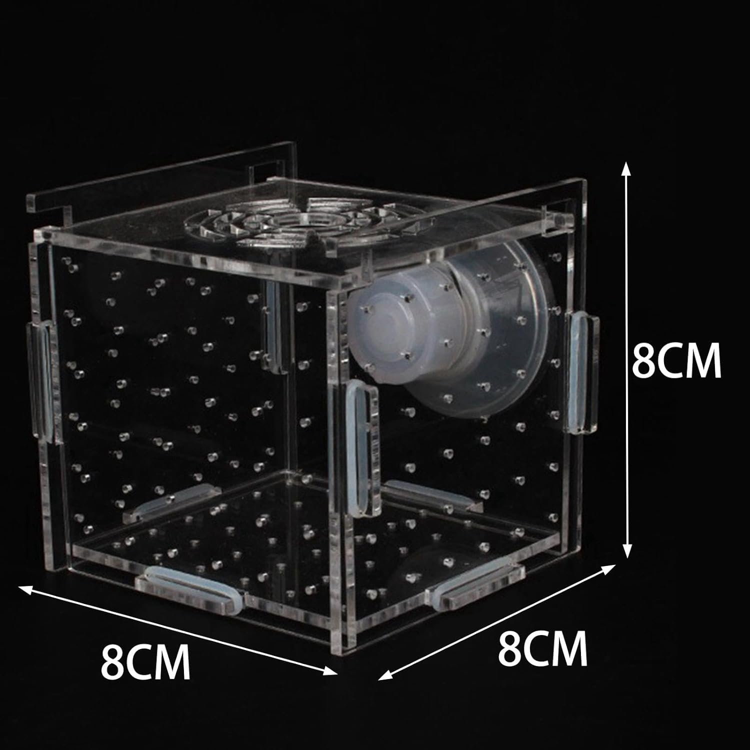 Dualoai Clear Acrylic Fish Breeding Enclosure for Aquatic Pets, 8Cmx8Cmx8Cm image number 4