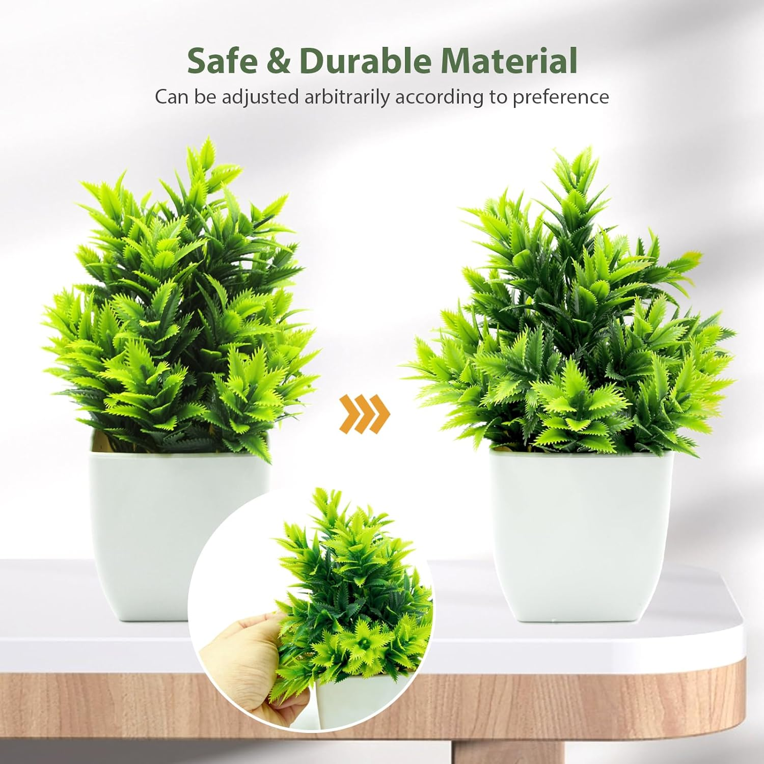 4Pcs Small Pack Fake Plants in Pots Artificial Eucalyptus Plant Mini Potted Faux Plants Indoor Small Plastic Lavender in Pots for Table Desk Bathroom Bedroom Office Home Farmhouse Decor image number 6