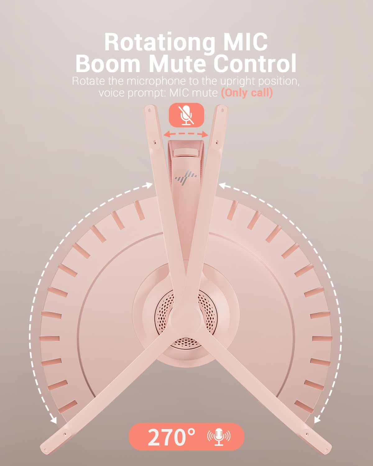 JIAMQISHI Wireless Headset with AI Noise Cancelling Microphone Bluetooth Headset - Bluetooth V5.2 Headphones with USB Dongle & Mic Mute for Computer/Laptop/Pc/Iphone/Android/Cell Phones (Pink) - Black image number 3