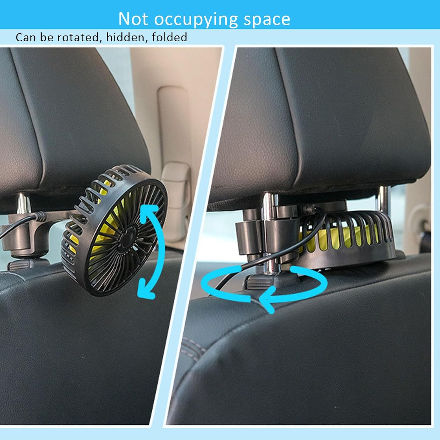 Car Seat Fan, Extremely Silent Baby Car Seat Headrest Fan for Backseat of Car, Small USB Fan Mini Cooling Fan Portable Clip on Baby Crib Kids Dogs image number 1