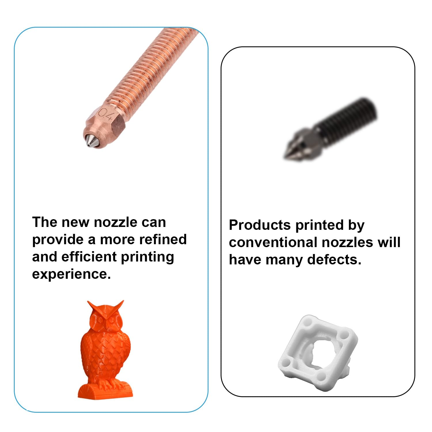 3Pcs 0.4Mm Combination Nozzle Kit for Creality K2 Plus, Upgraded K2 plus Unicorn Nozzle Replacement Kit with Titanium Alloy Copper Alloy Hardened Steel for Creality Hi Printer image number 2