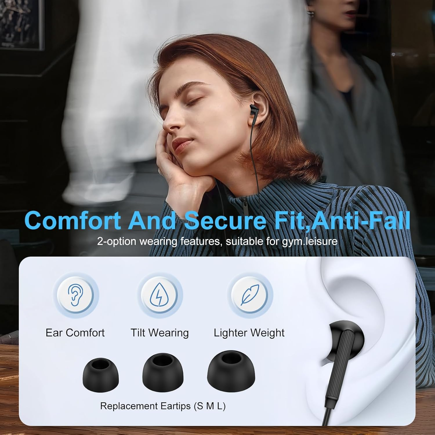 USB C Headphones Wired Earbuds for Samsung Galaxy Z Fold7 Z Flip7 FE S25 Ultra S25 Edge S25+ A26 A36 A56 S24 FE Wired Earbuds with Mic & Volume Control, Hifi Stereo Noise Cancelling Type C Earphones image number 2