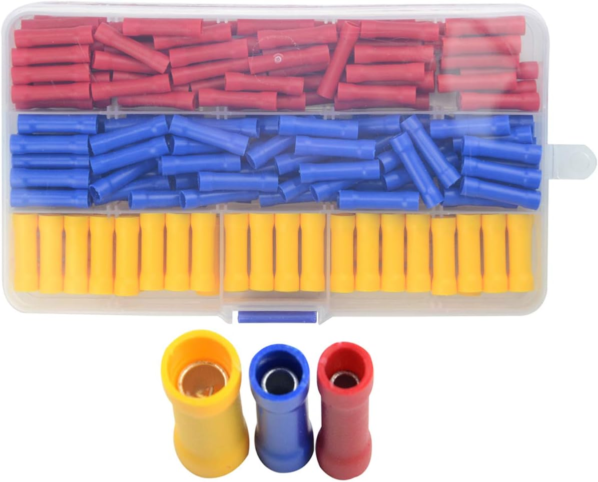 WMYCONGCONG 200 PCS Butt Splice Crimp Connectors Insulated Electrical Straight Wire Terminal Connectors Assortment Kit image number 3