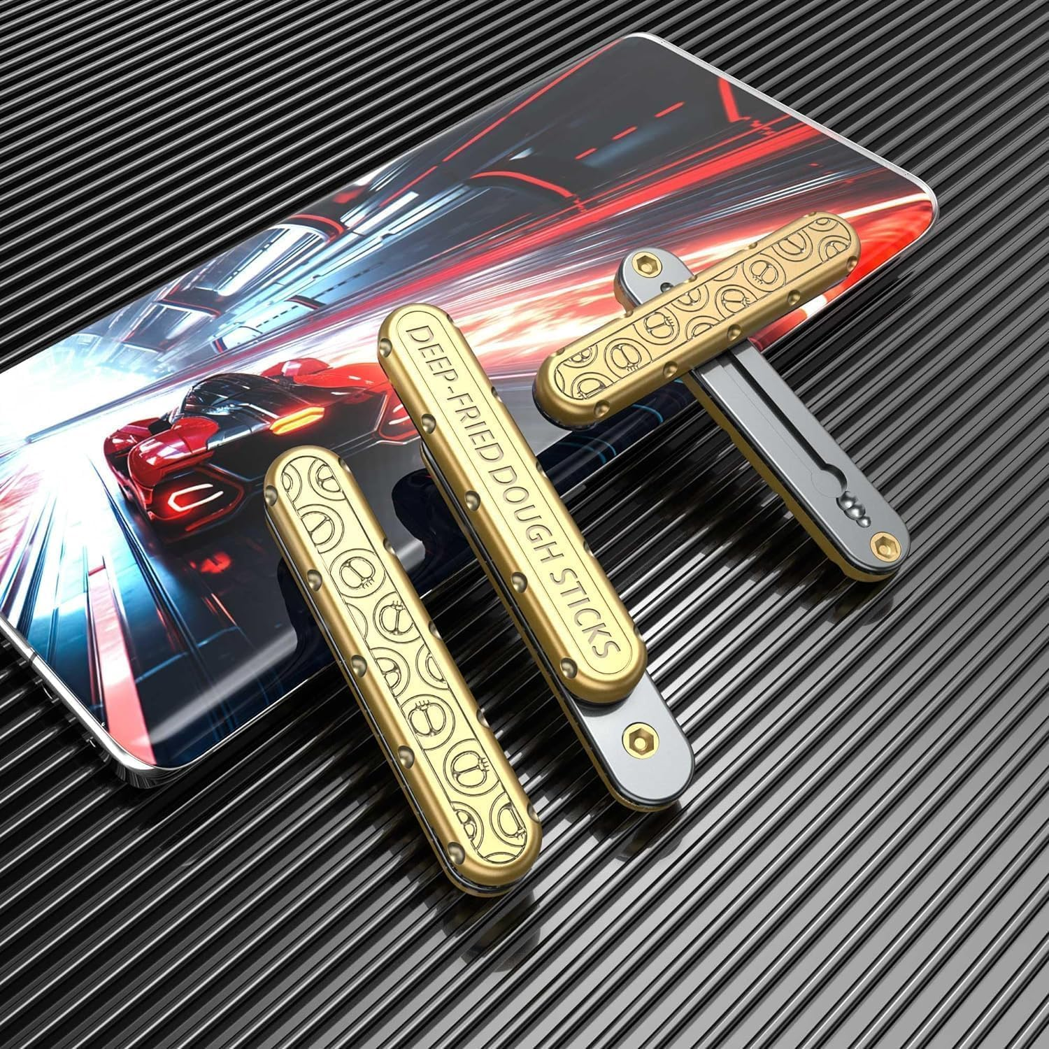 B-Qtech EDC Metal Fidget Slider, Fidget Spinner Toys Metal Slider Push Rod Decompression Card, Sensory Toy for Autism and Hyperactivity Disorder, Adult Office Desk Toy image number 4