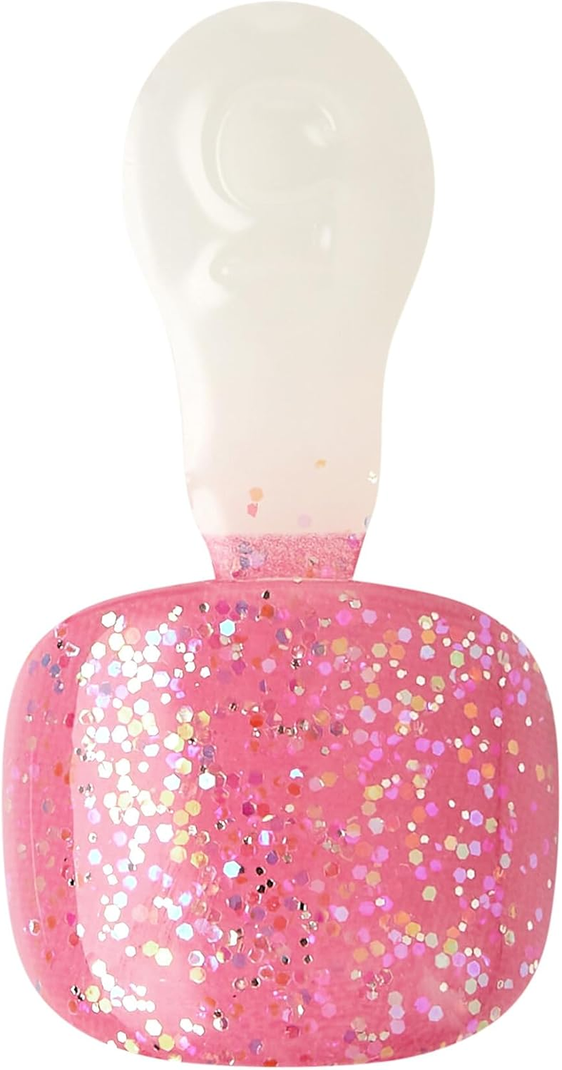 KISS Impress Pedi Rainbow Pink Light Blue Glitter Squoval Toe Nails with 24 Nails Prep Pad 1 Manicure Stick 1 Mini File image number 4