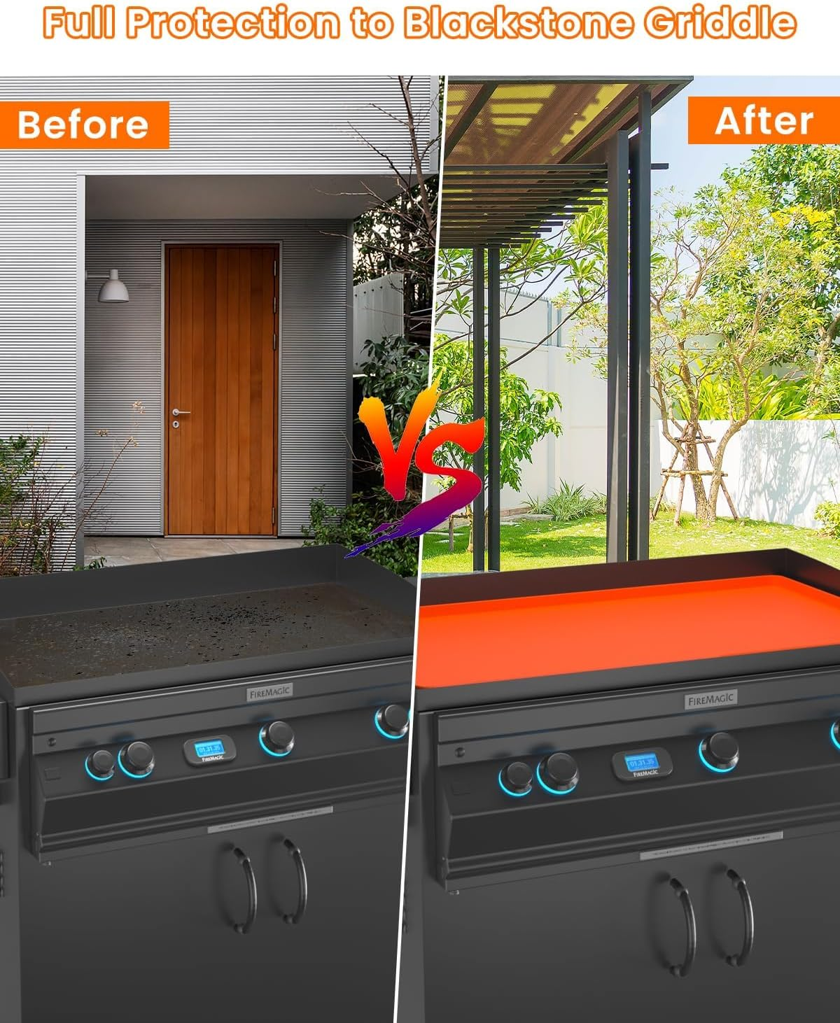 36" Silicone Griddle Mat for Blackstone - Heavy Duty Food Grade Buddy Top Protective Cover Accessories Grill BBQ Reusable for Outdoor All Season Cooking with Handle image number 6