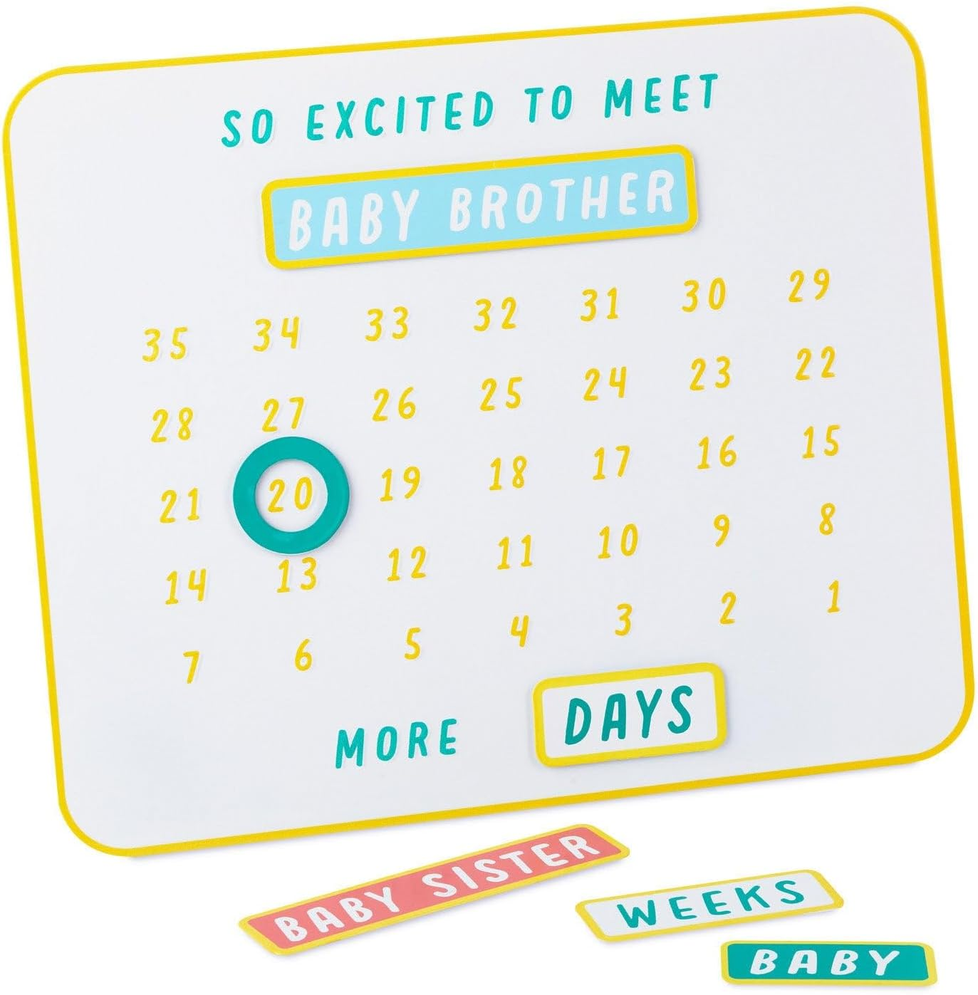 Hallmark so Excited to Meet You Magnetic Baby Countdown Board - Pregnancy Countdown Calendar with Magnetic Stickers. Pregnancy/New Parents Gift. image number 3