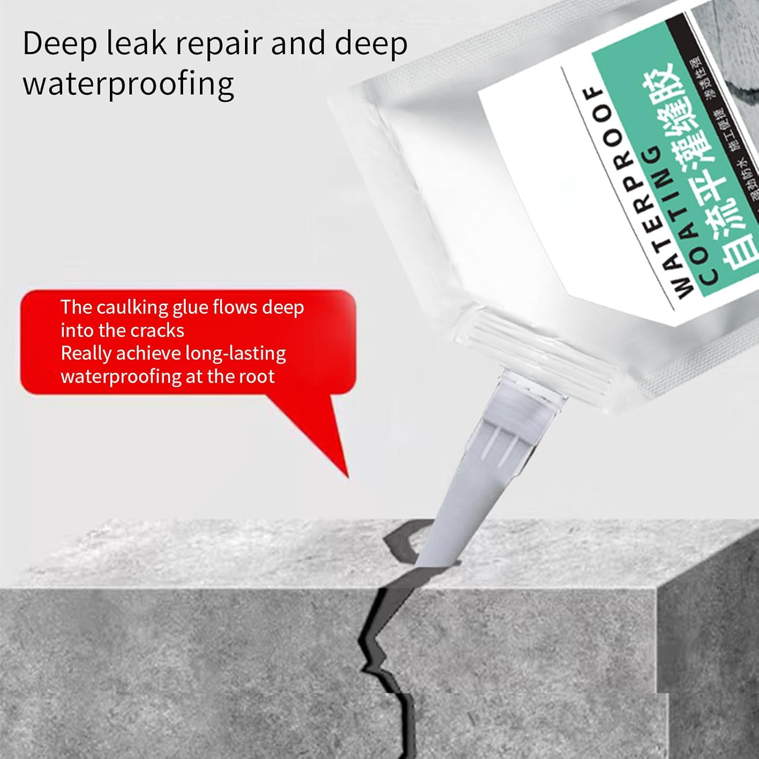 Concrete Crack Repair, 500Ml Bonding Agent, Wear Resistant Quick-Drying Sealant, Heavy Duty Crack Filler Glue, Portable Compact Ideal for Exterior Wall, Stone, Floor, Wood, Brick image number 4