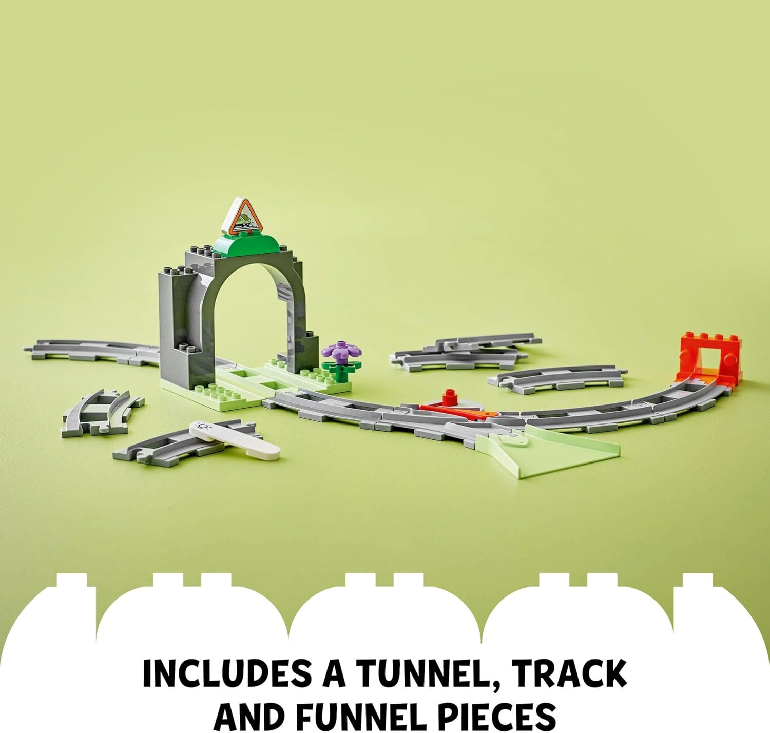 LEGO DUPLO Train Tunnel and Tracks Expansion Set, Montessori Learning Toy for Toddlers, Building Blocks Playset, Educational Kids' & Baby Toy for 2+ Year Old Boys & Girls 10425