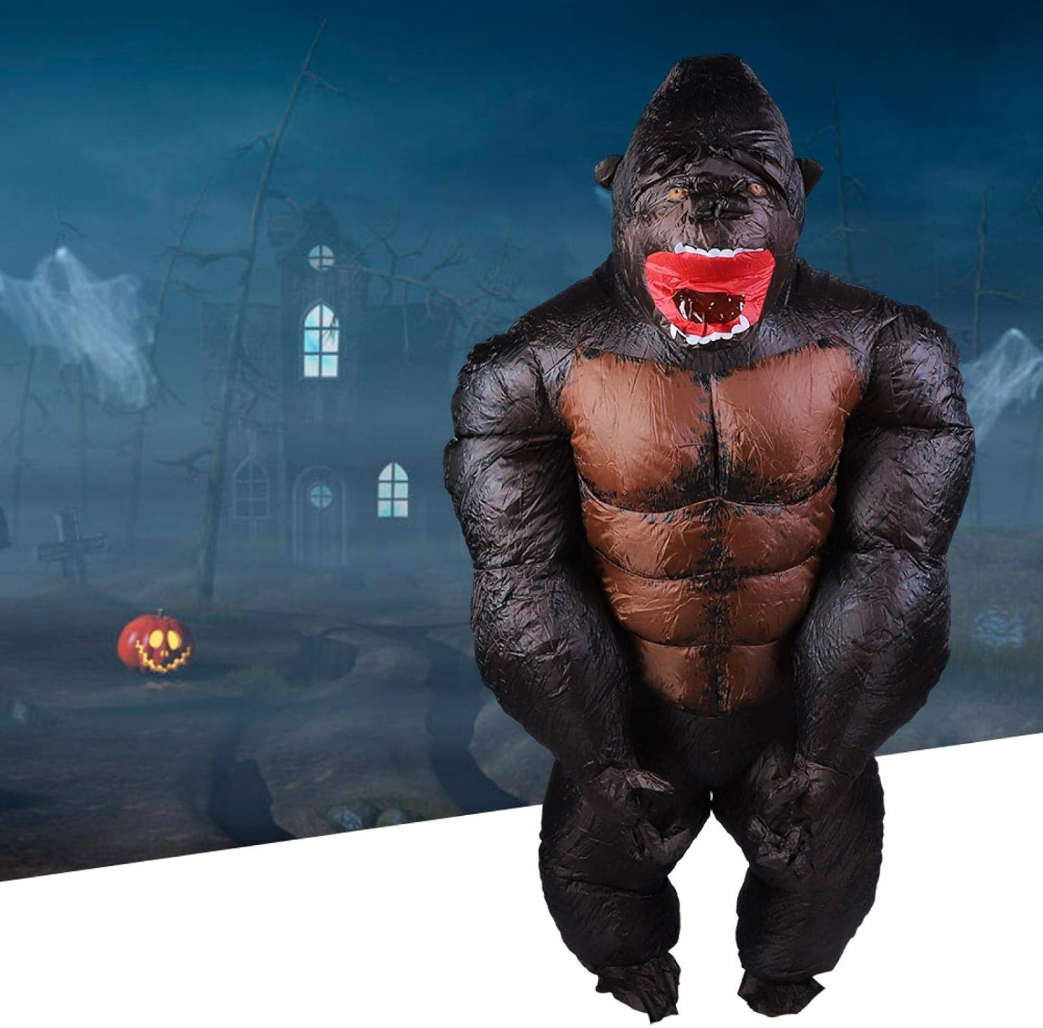 Inflatable Costume, Unique Shape Lightweight Polyester Cloth Gorilla Halloween Costume for Festivals for Parties for Christmas(X116) image number 3