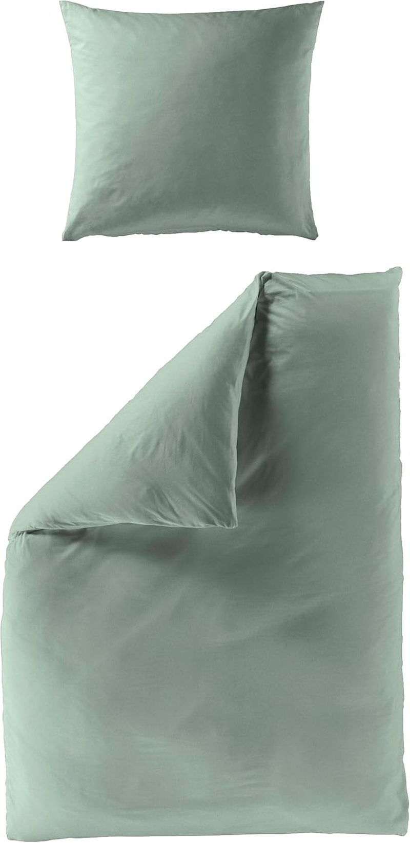 Bierbaum Bed Linen 3899 Mako Satin, 100% Cotton, Designed in Germany, Green 32, 240 X 220 Cm + 2 X 80 X 80 Cm image number 4