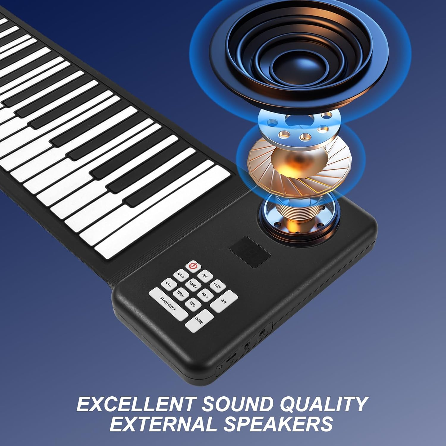 88 Key Portable Piano Handroll Electronic Piano Environmental Silicone Foldable Piano Home Practice Electronic Piano without Speaker for Travel Beginners image number 6