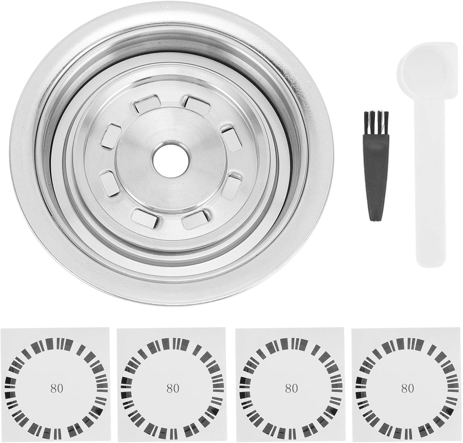 Reusable Coffee Pods Adapter, Stainless Steel Coffee Capsule Converter Holder, Compatible with Delonghi ENV135, GCA1, Vertuonext&Pop, with Spoon and Brush (80ML) image number 5