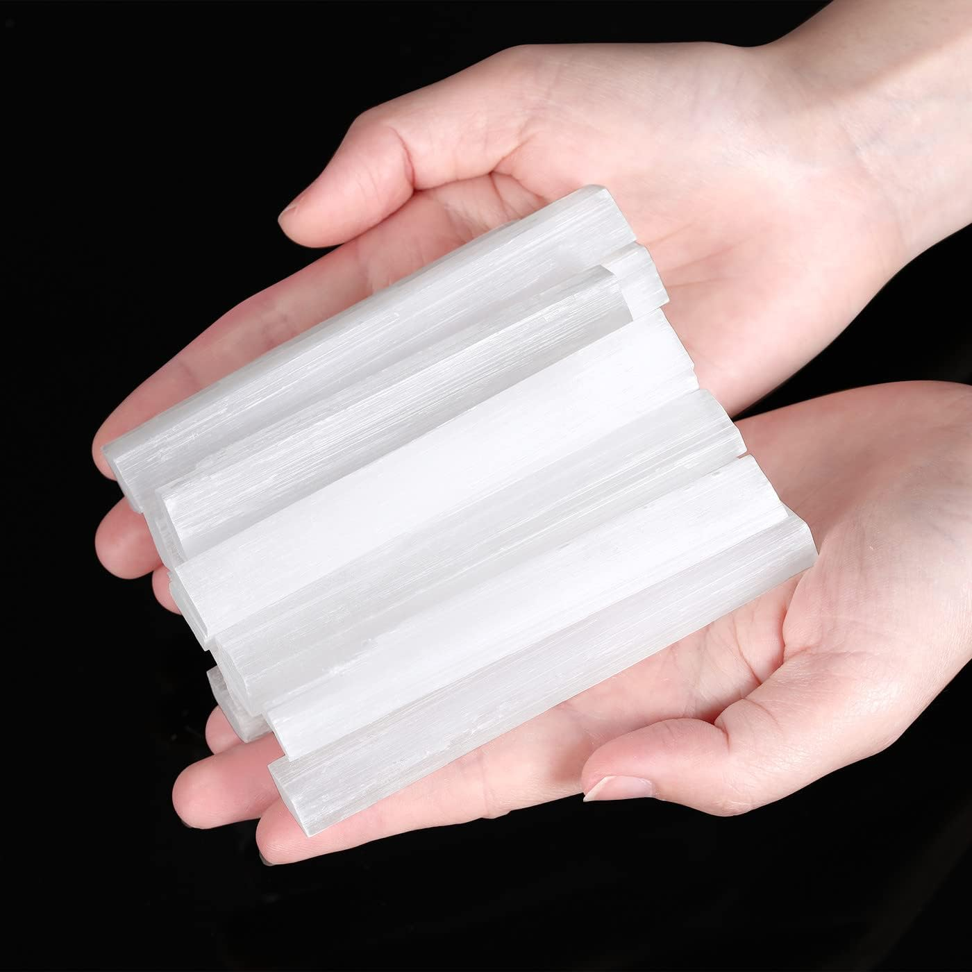 XIANNVXI 4 Inches Selenite Sticks 12PC Large Selenite Crystal Wands White Raw Rough Crystals Bulk for Healing Reiki Metaphysical Energy Drawing Protection Wiccan Altar Supplies