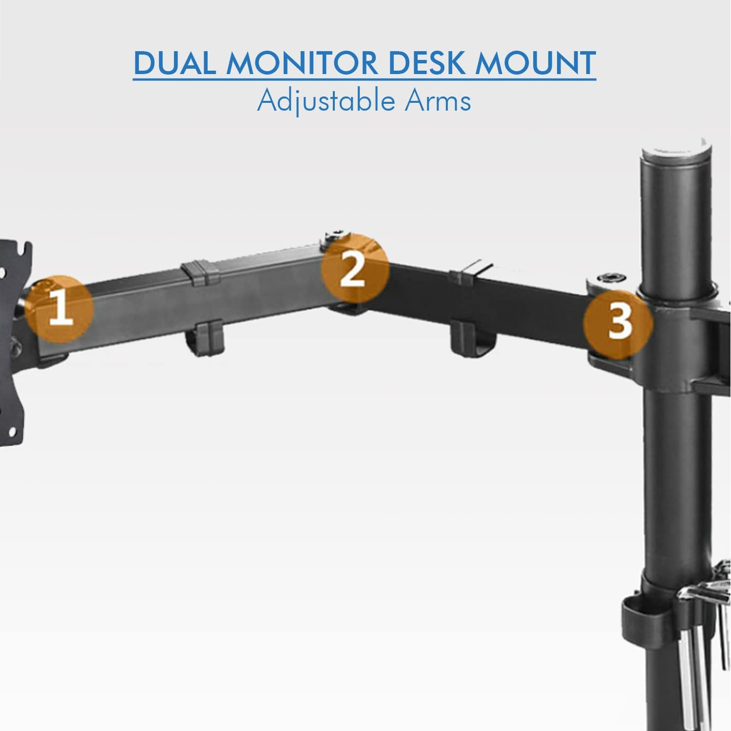 Dual Monitor Stand, Dual Monitor Arm HD LED TV Freestanding Mount Holder 2 Arm Display Bracket 8KG image number 4
