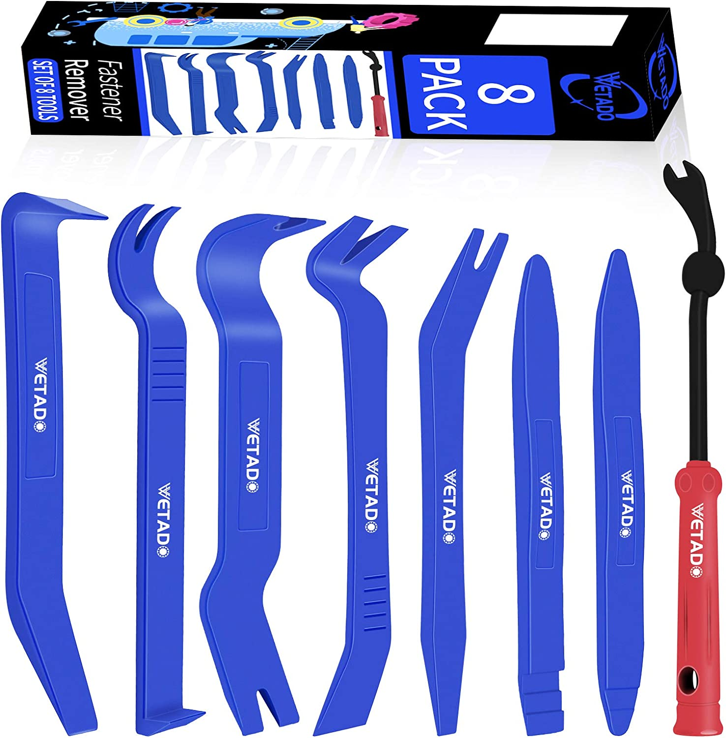 Wetado Trim Removal Tool, Car Upholstery Repair Kit, Car Door Audio Panel Trim Removal Set, Auto Clip Pliers 8PCS image number 2