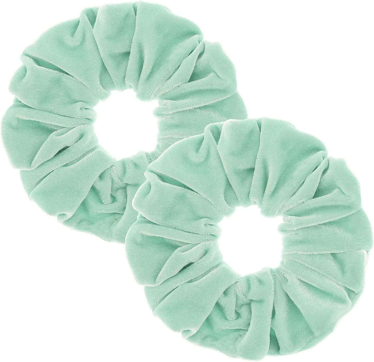 Pack of 2 Large Women Hair Bobbles Velvet Hair Scrunchies Rubber Bands Colourful Elastic Hair Bands for Girls Women Hair Accessories (Cream White)