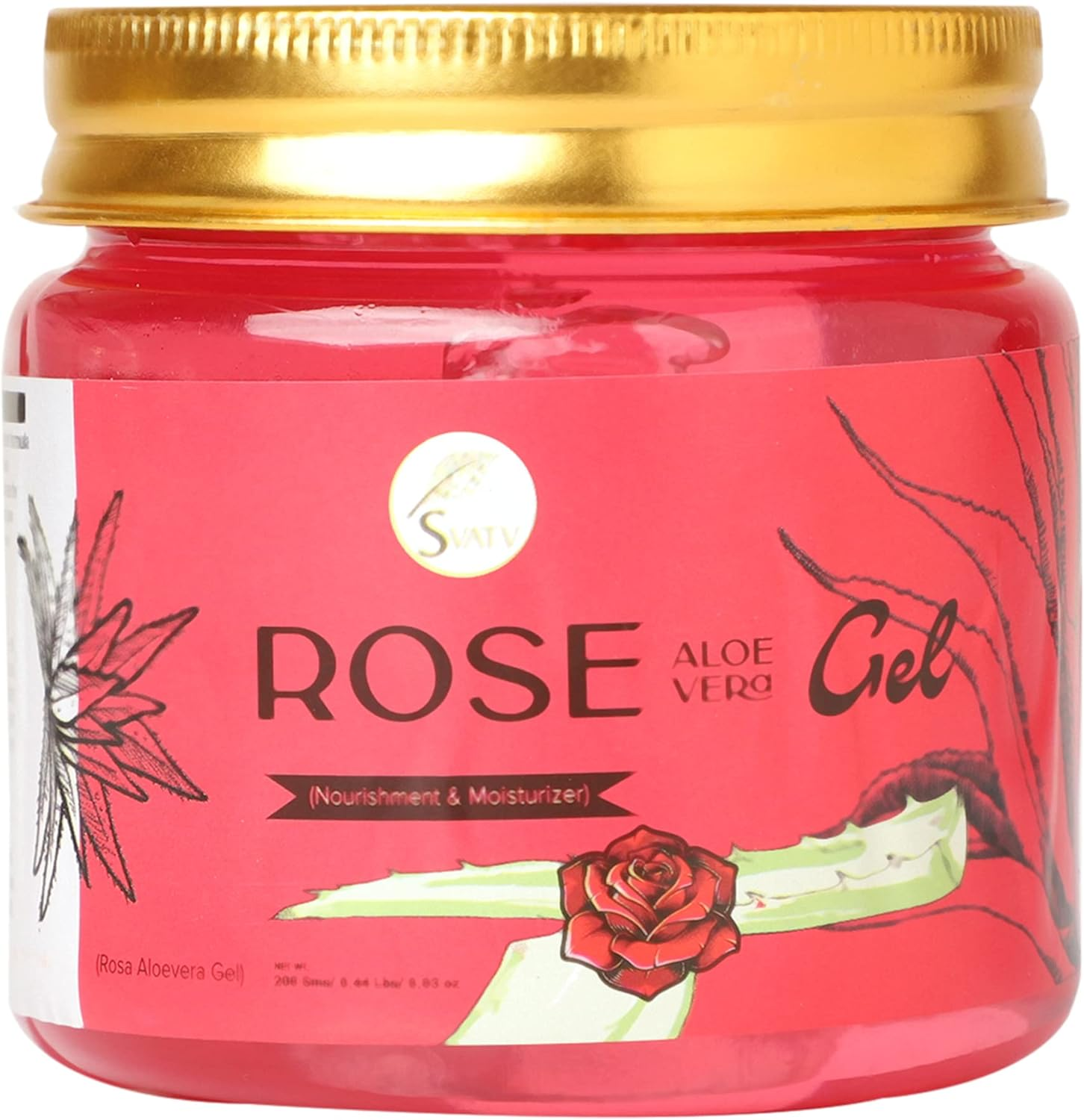 SVATV Rose Aloe Vera Gel | Reduces Skin Redness | Improves Skin Tone | Reduces Dark Spots | Replenishes Skin Cells | Paraben & Sulfate Free - 200G | 7.05 Oz | 0.44 Lbs image number 5