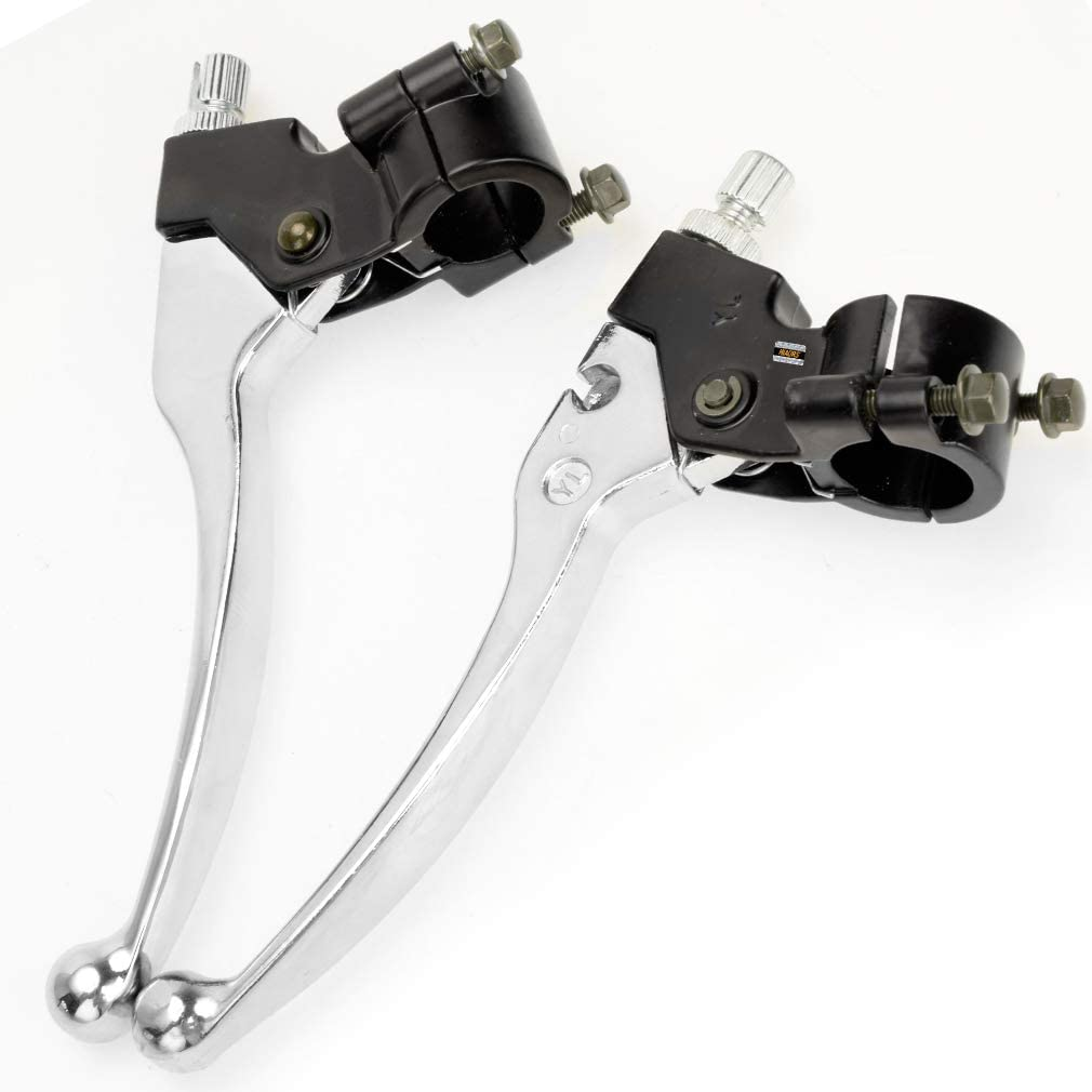 HIAORS Silver Left Right 7/8" 22Mm Clutch Brake Handle Levers Perch for XR80 XR100 CRF70 CRF70F CRF80 CRF100 Xr200R CRF450R XR100 XR250 Xtreme 125Cc Chinese 110Cc Pit Dirt Motor Bike Motocross image number 3