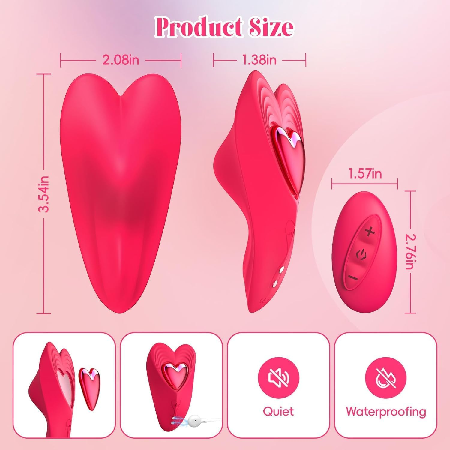 LONZYON Remote Control Vibrator Couples Sex Toys, App Cellphone Wearable Couple Vibrator with Remote, Vibrating Panties with 10 Vibration Settings, Mini Bullet Vibrator for Women (Pink)