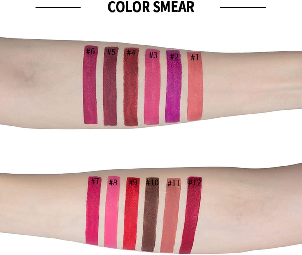 SHANGLIN Professional Matte 12 Colors Makeup Lipstick Lips Waterproof Lipstick Long Lasting Pigment Velvet Matte Lipstick Lip Matte (9#)