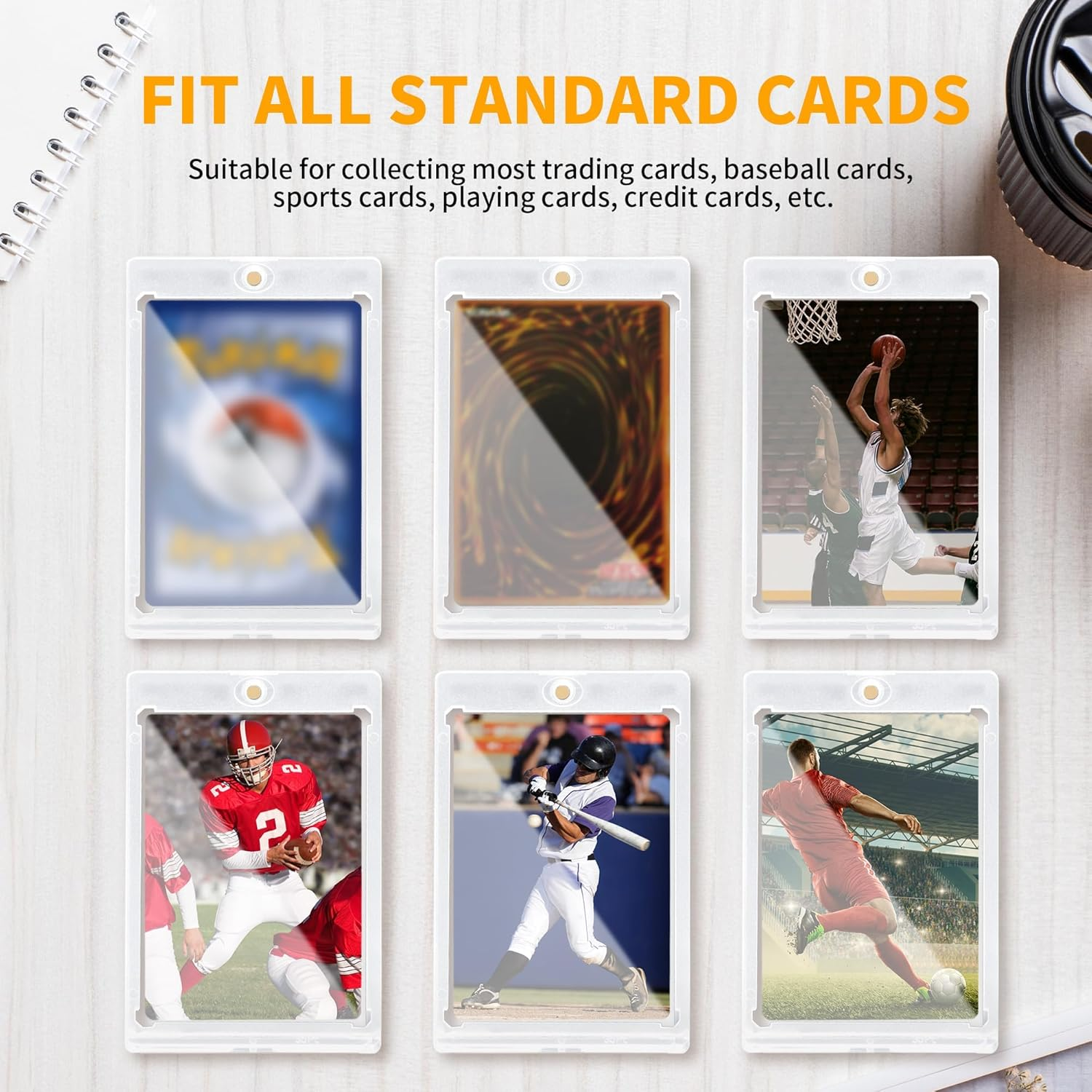 10Ct Magnetic Card Holder, 35Pt One Card Holder Touch for Trading Cards, U-V Protection Magnetic Card Case for Baseball Cards, Card Protectors Hard Plastic, Display Case for Game Cards, Sports Cards image number 3