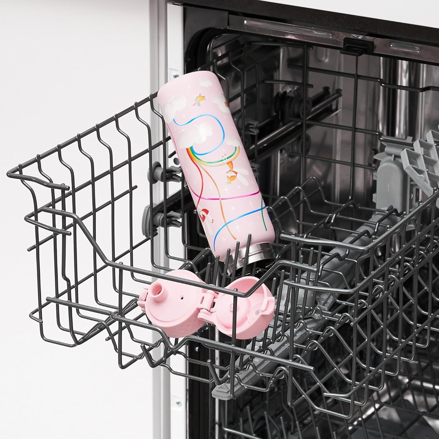 Ion8 Steel Water Bottle, 600 Ml, Leak-Proof, One-Handed Opening, Secure Locking, Dishwasher Safe, Flip Lid, Carry Handle, Easy to Clean, Durable, Fairy Design image number 4