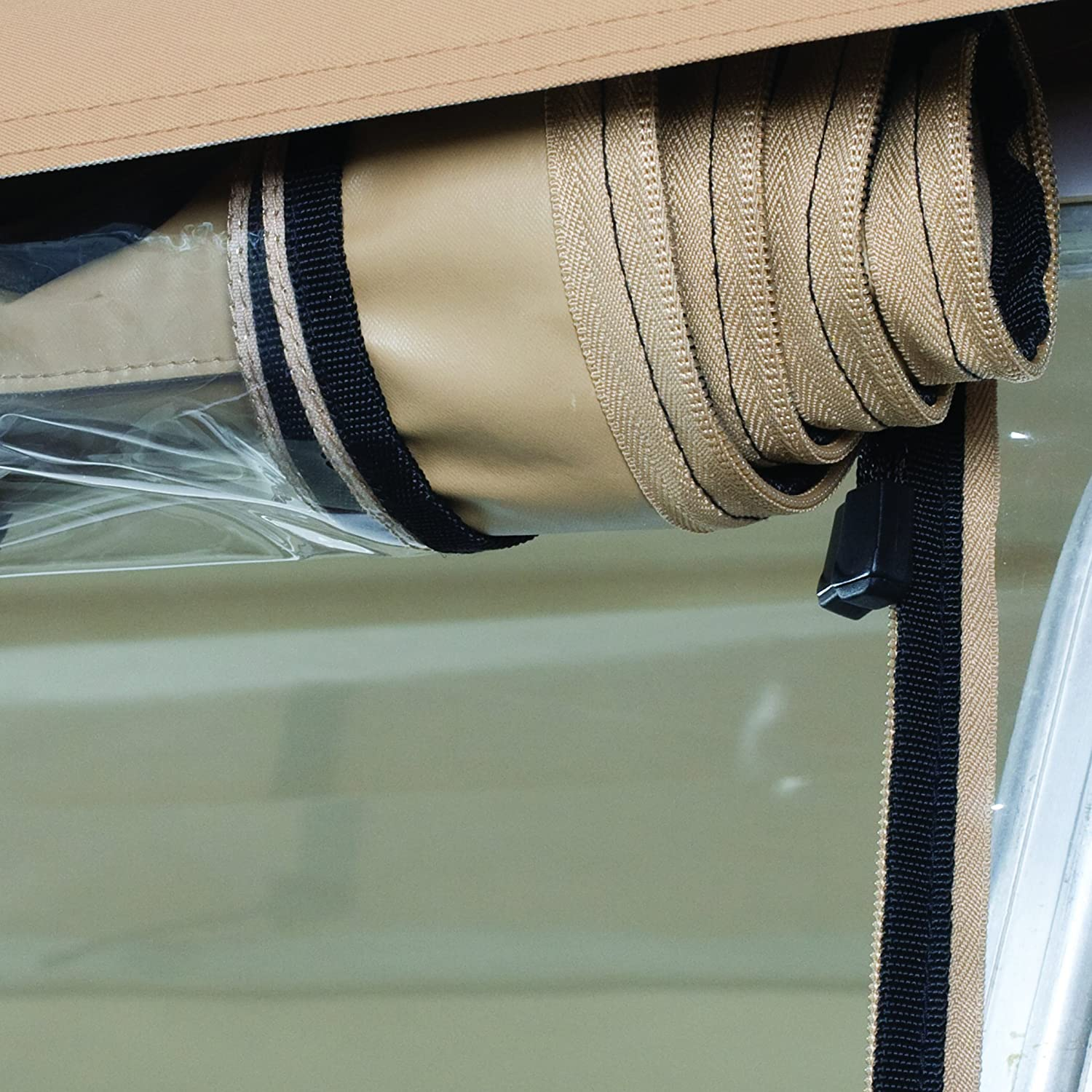 Classic Accessories Fairway Travel 4-Sided 2-Person Golf Cart Enclosure, Tan image number 4