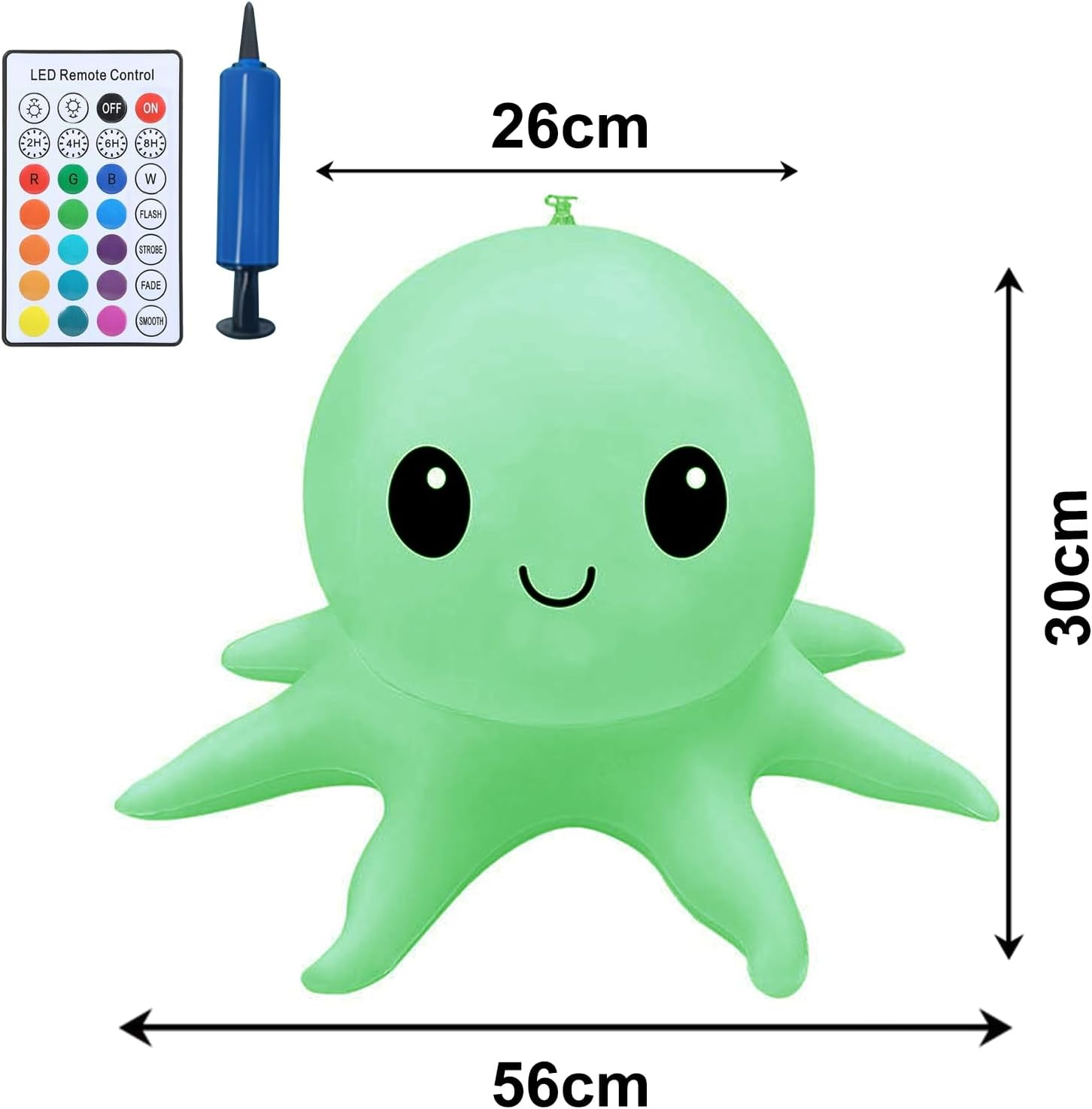 Solar Floating Pool Lights Remote Controlled, Colorful Inflatable Octopus Ball Lights, Dimmable & Timer Pool Lights, above Ground Glow Pool Balls for Party, Garden, Christmas Halloween Decor (2 Pack)