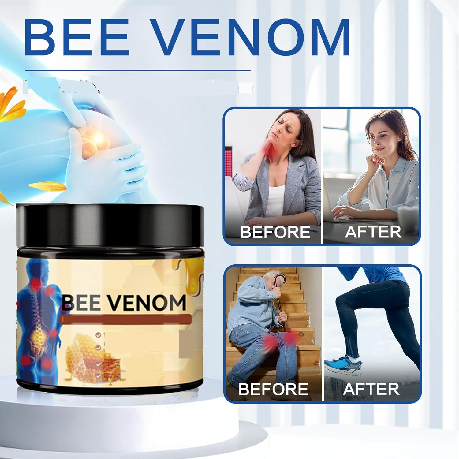 Bee Venom Cream Australia for Hands, Knee,Back, Neck (60G (Pack of 2))