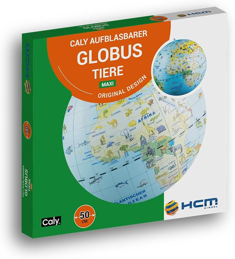 HCM Kinzel - Inflatable Caly Globe - Animals Maxi - Playfully Explore the World - Green - 50 Cm Circumference image number 1