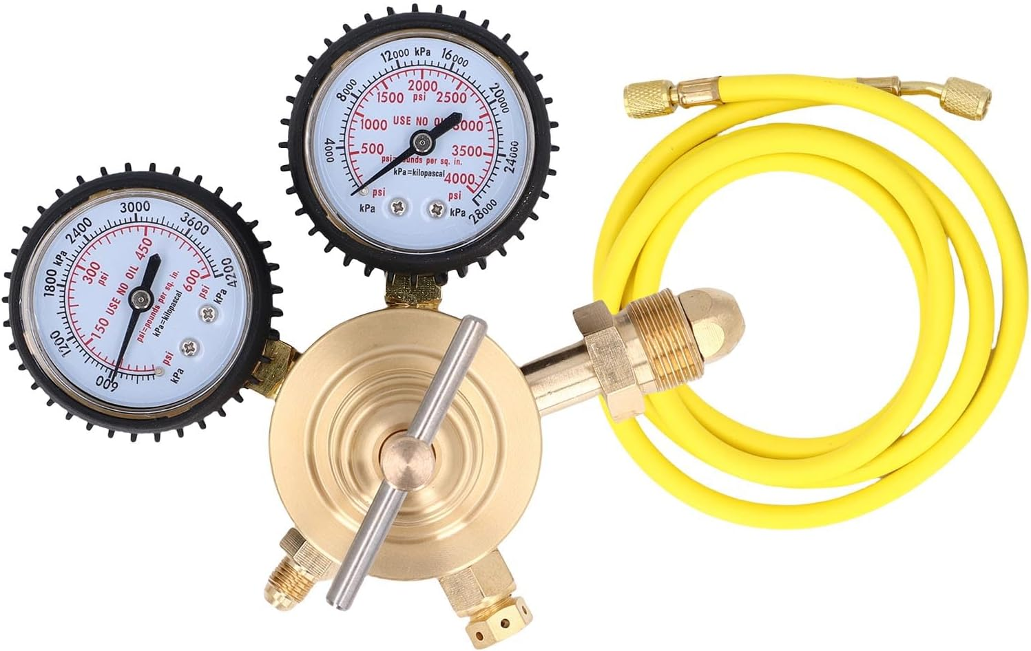 Cryfokt Nitrogen Pressure Regulator, 1/4 Inches Nitrogen Regulator Men'S CGA580 Inlet with a 60 -Inch Air Distribution Test image number 3