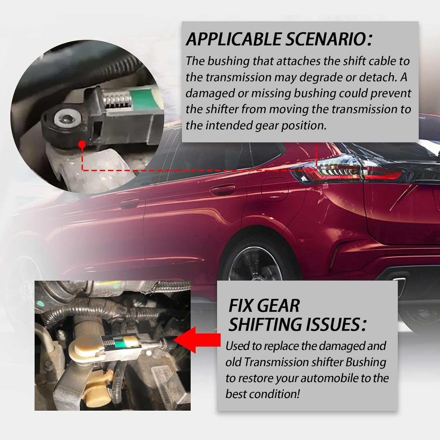 KV6Z7K340A and DG9Z7S004A Transmission Shifter Bushing Set Transit Connect Compatible with Ford Series image number 1