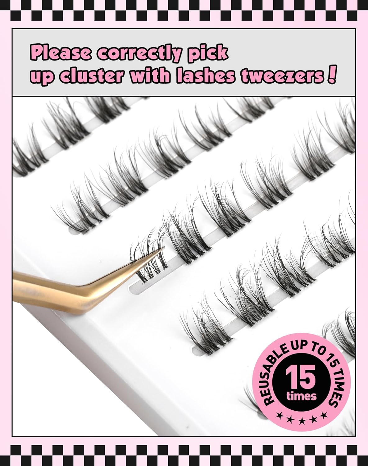 Individual Lashes Cluster Natural Mink Cluster Lash Extensions Small Half Lashes Wispy 3/4 False Eyelashes DIY Lash Extension at Home 7 Pairs DY20 image number 1