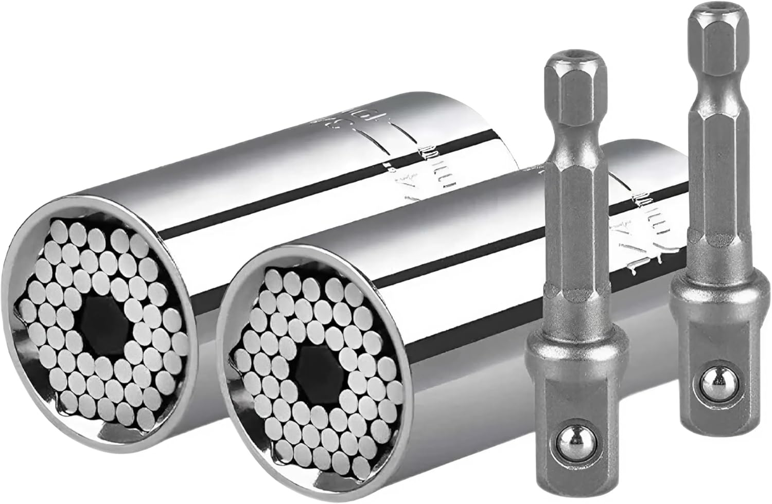 Ezonedeal Universal Socket Wrench Set Magic Spanner Grip Power (7-19Mm) Multi-Function Ratchet Universal Wrench Power Drill Adapter Set (2PCS) image number 2